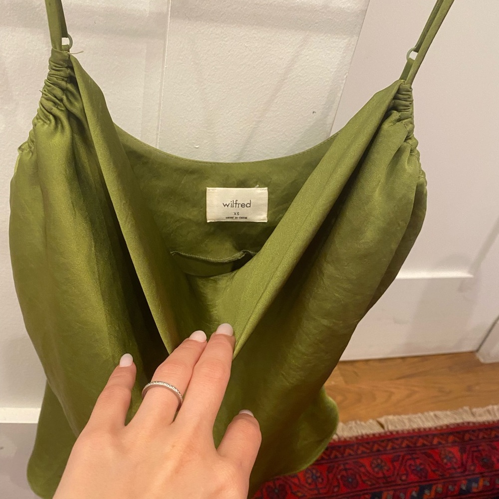 Wilfred Green Ruched Tie Front Camisole